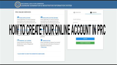 prc log in account.